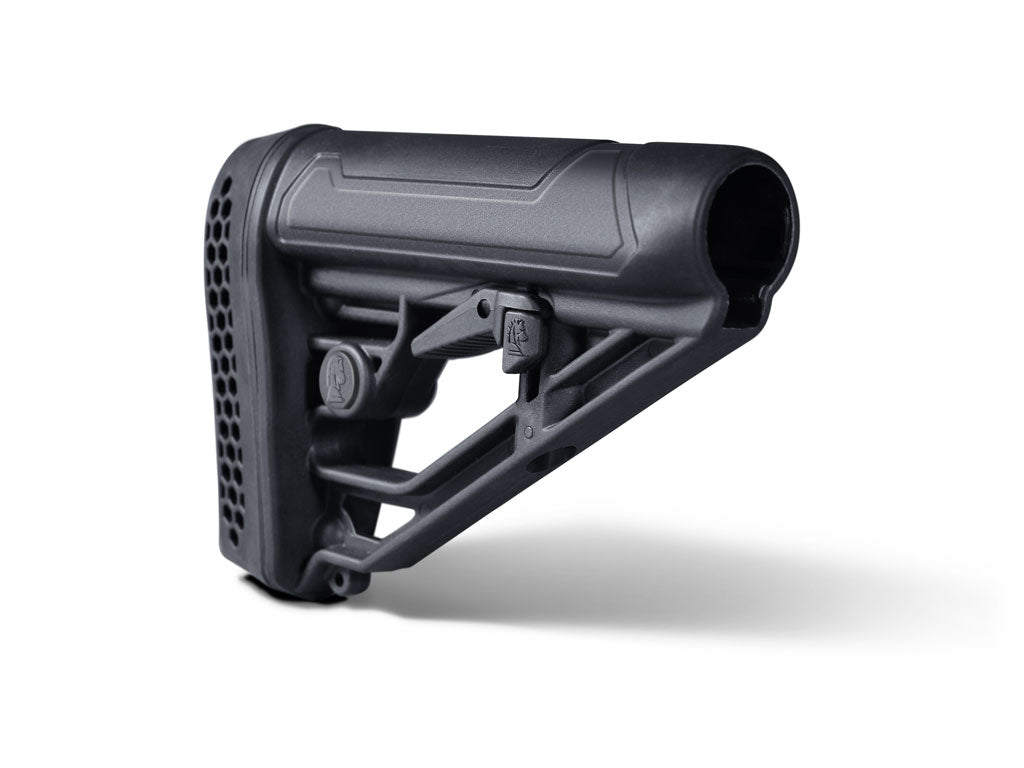 Adaptive Tactical EX Performance Rifle Stock fits AR-15/AR-10 | Adjustable Length, Mil-Spec Tube, Black (AT-02012)